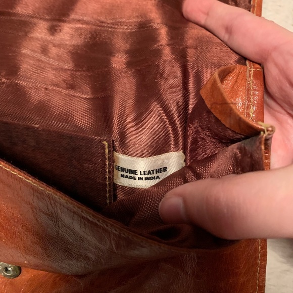 Vintage Leather Envelope Clutch